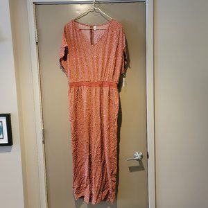 Dot Print Waist Defined Dolman Sleeve Jumper